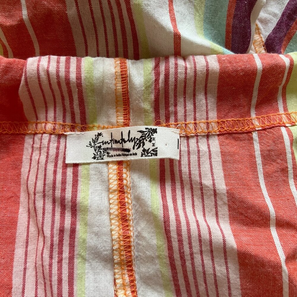 Striped Lightweight Harem Jumpsuit — Cream with Pink & Orange Stripes - Picture 8 of 8